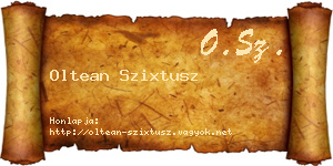Oltean Szixtusz névjegykártya